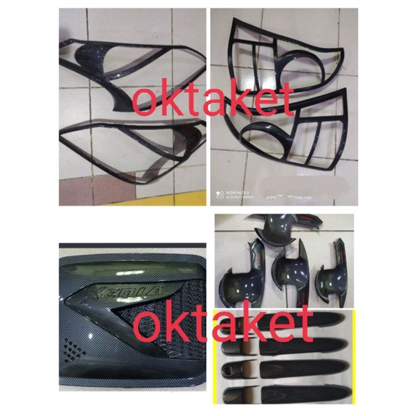 paket lengkap garnish outer handle tank cover all new Avanza xenia 2012-2014 full carbon