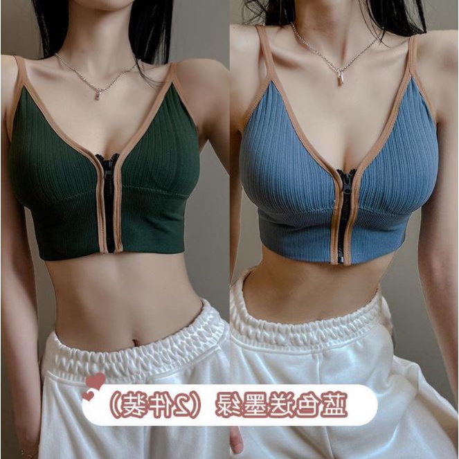 BV.ID BR423 SPORT BRA ZIPPER BH KOREA WANITA MODEL RESLETING TANK TOP BRA WITH ZIPPER STYLE COD