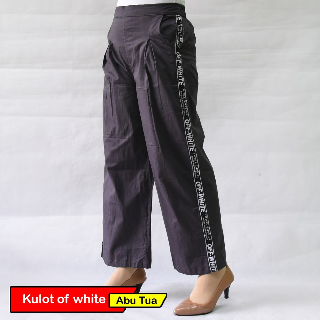 KULOT OFF WHITE - celana kulot panjang wanita katun stret premium original produk