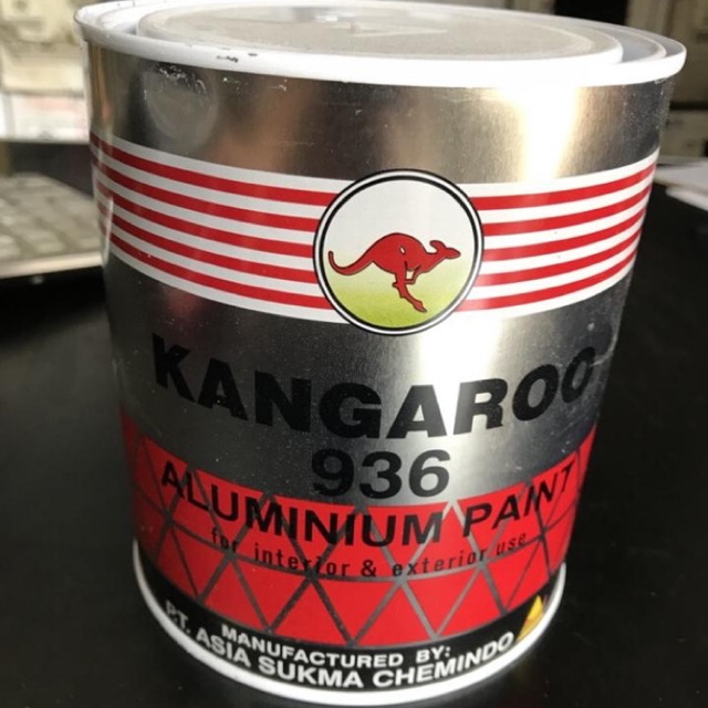 CAT BRONZE PERAK kangaroo 1KG . Cat pagar cat teralis warna silver