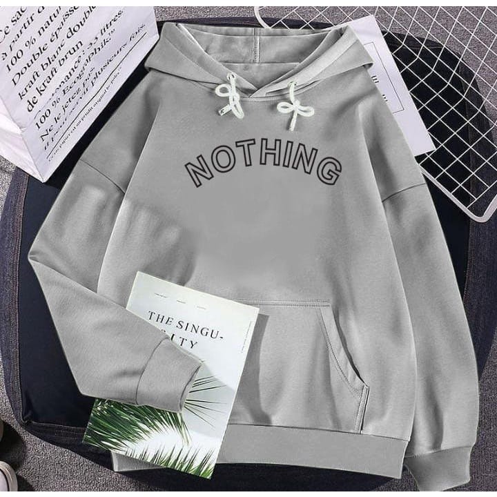 Hoodie Creawneak Nothing Sweater Hoodie Wanita L XL XXL Casual Style Bahan Fleece