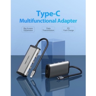 Vention USB Type C Hub HDMI USB 3.0 Thunderbolt Dongle 5 in 1 Macbook Laptop Support MHL PD