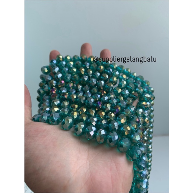 Kristal Ceko 12mm hijau TOSCA GREEN QUARTZ kuarsa AB metalik elyecraft