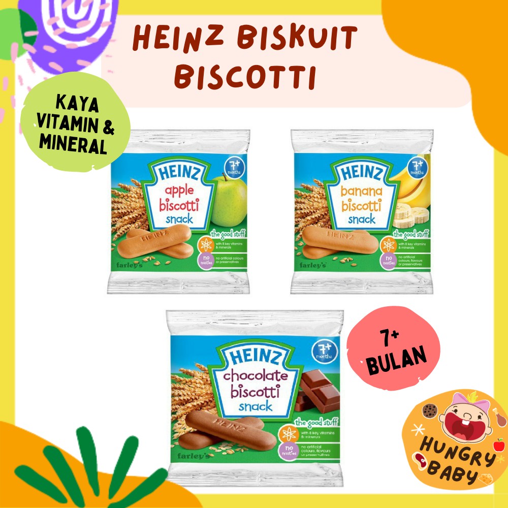 Heinz Biscotti Snack 60 gram / Snack Biskuit Bayi 60 g / Cemilan Anak 7 bulan +