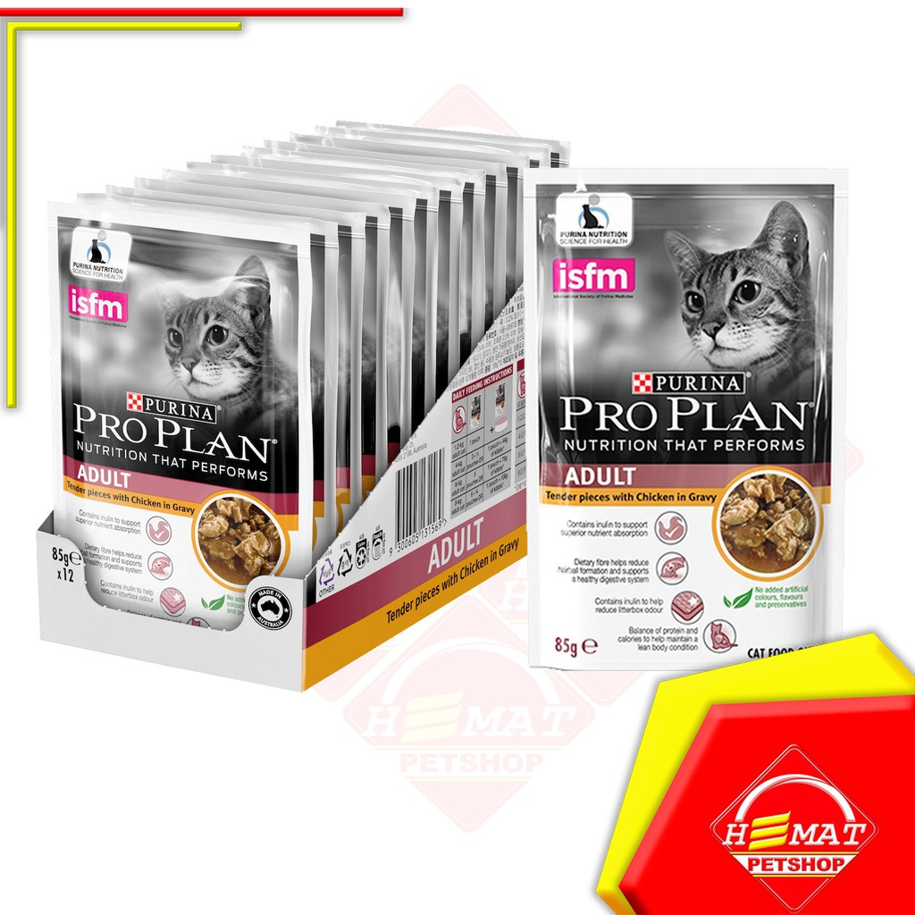 Makanan Kucing Basah Pro Plan sachet Adult Chicken 85 Gram Pouch 85gr