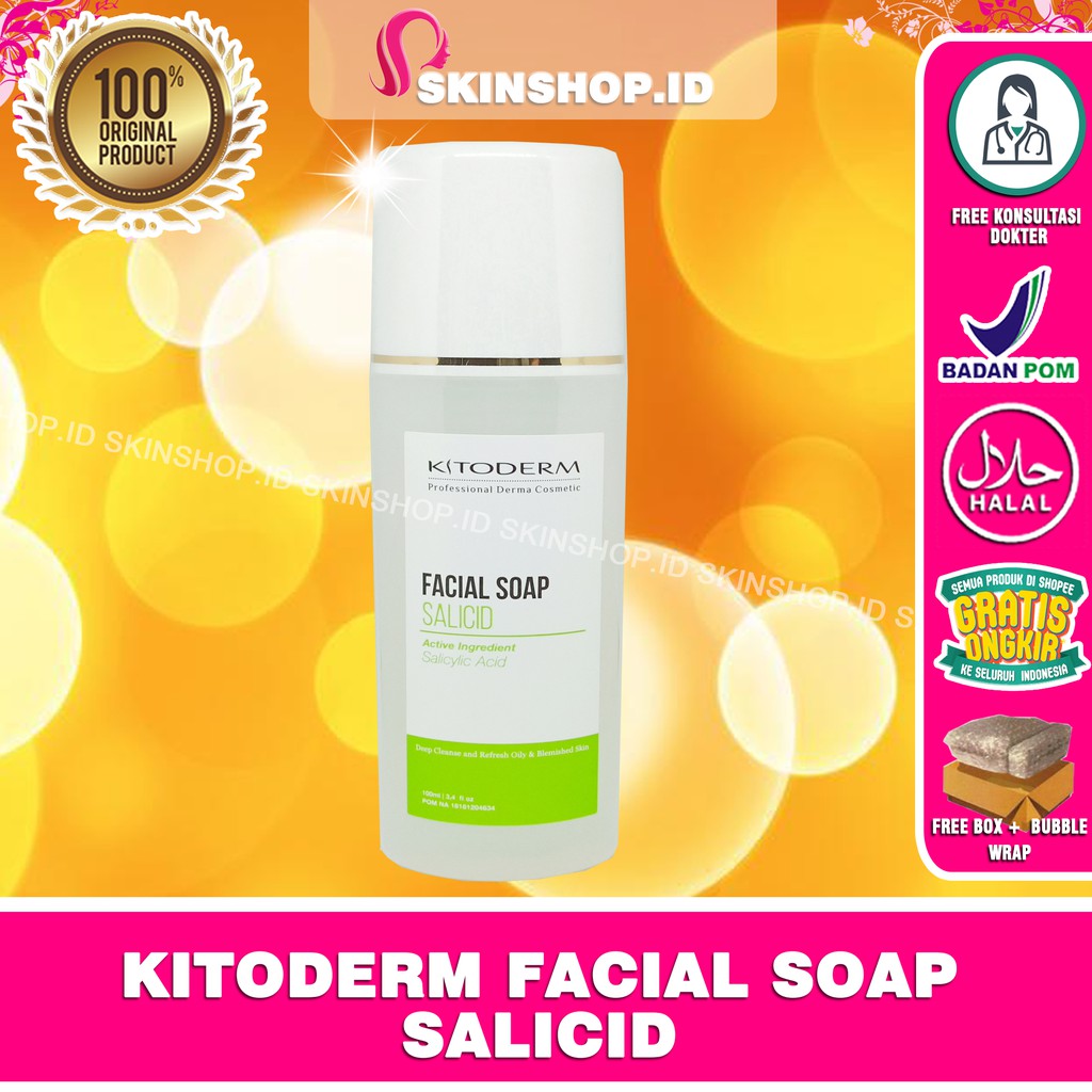 Kitoderm Facial Soap Salicid 100ml Original / Sabun Wajah Kulit Berjerawat BPOM Aman