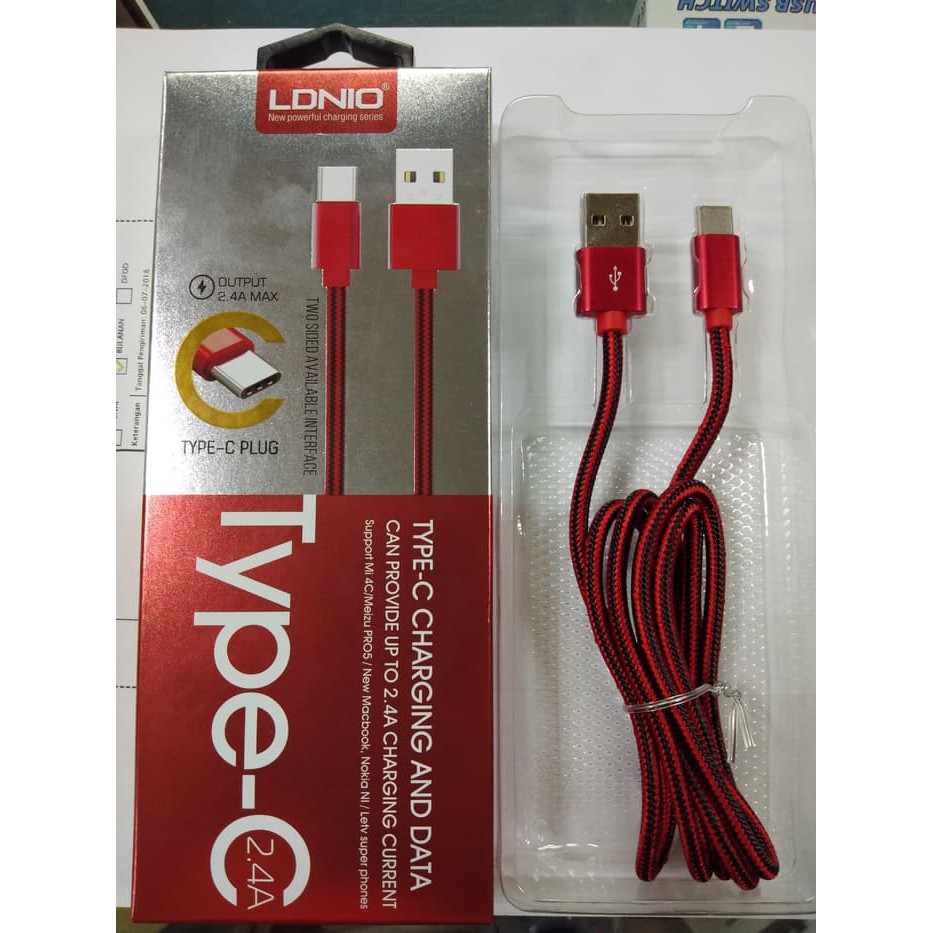 LDNIO Kabel Type-C 1M Data &amp; Charger