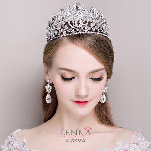 [BISA COD] HEADPIECE RAMBUT BRIDAL AKSESORIS MAHKOTA WEDDING SILVER MPM012