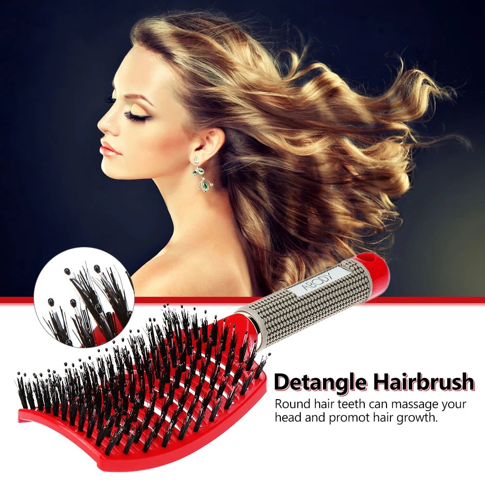 Magic Bristle Hairbrush Scalp Massage Comb Barber Salon Styling Tools