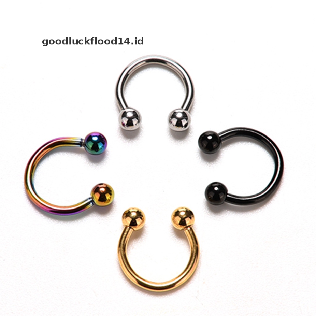 [OOID] 1 Piece Fake Nose Ring Lip Ear Nose Clip On Fake Piercing Nose Lip Hoop Earring ID