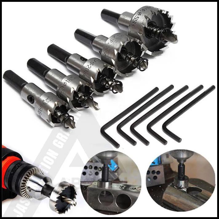 Mata Bor Hole Saw Besi Set 5pcs Holesaw HSS