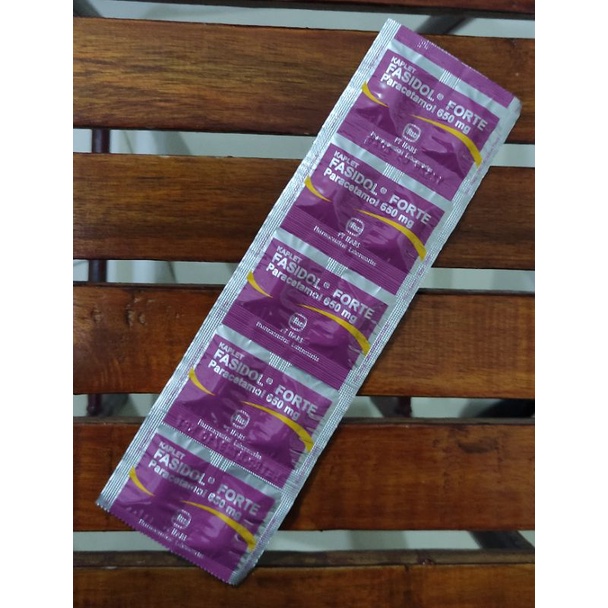 Fasidol Forte 100 Kaplet / 650 Mg / Dosis Tinggi / Meredakan demam / Sakit Kepala / Nyeri / 10 Strip