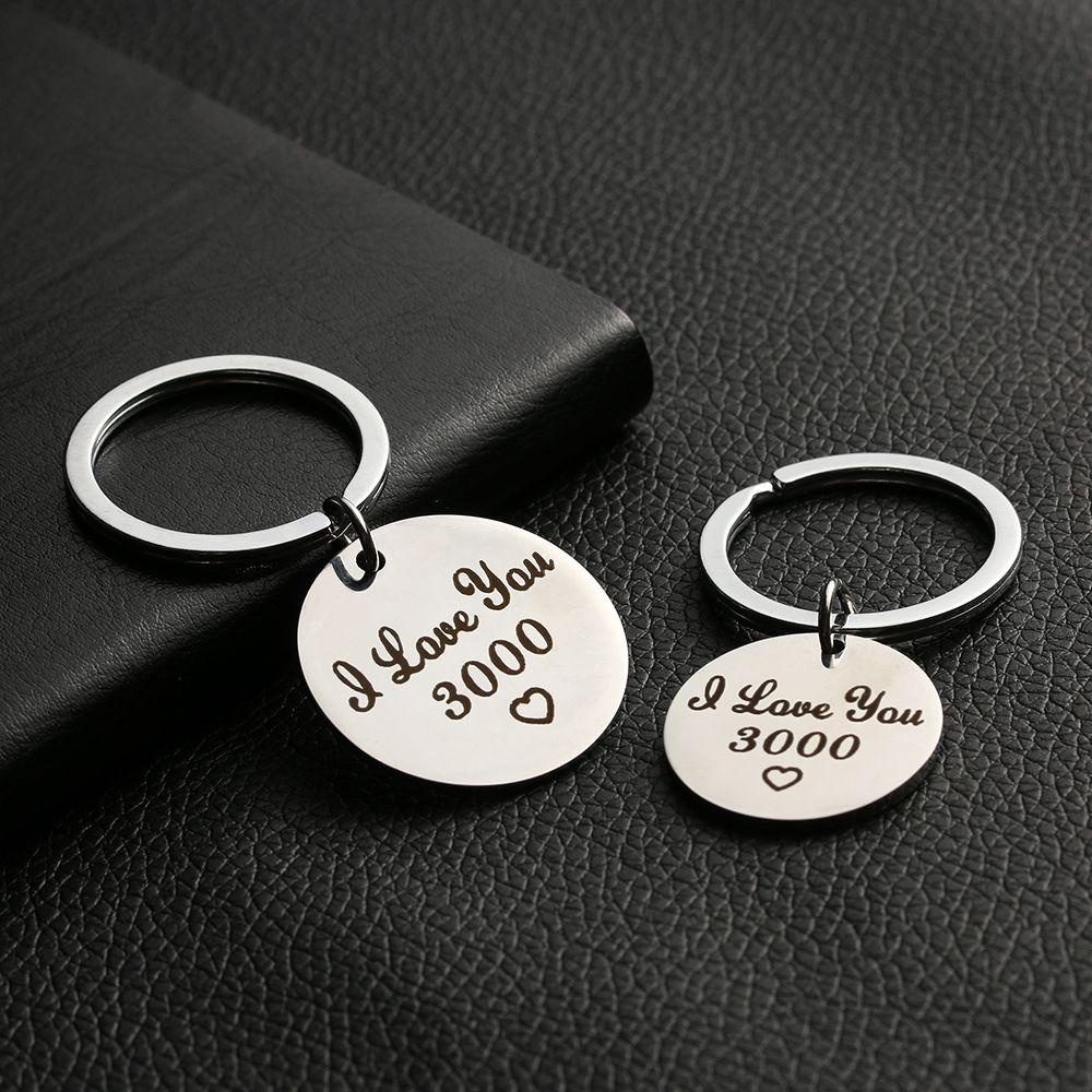 R-flower I Love You 3000gantungan Kunci Fashion Istri Suami Hadiah Keyfob Logam