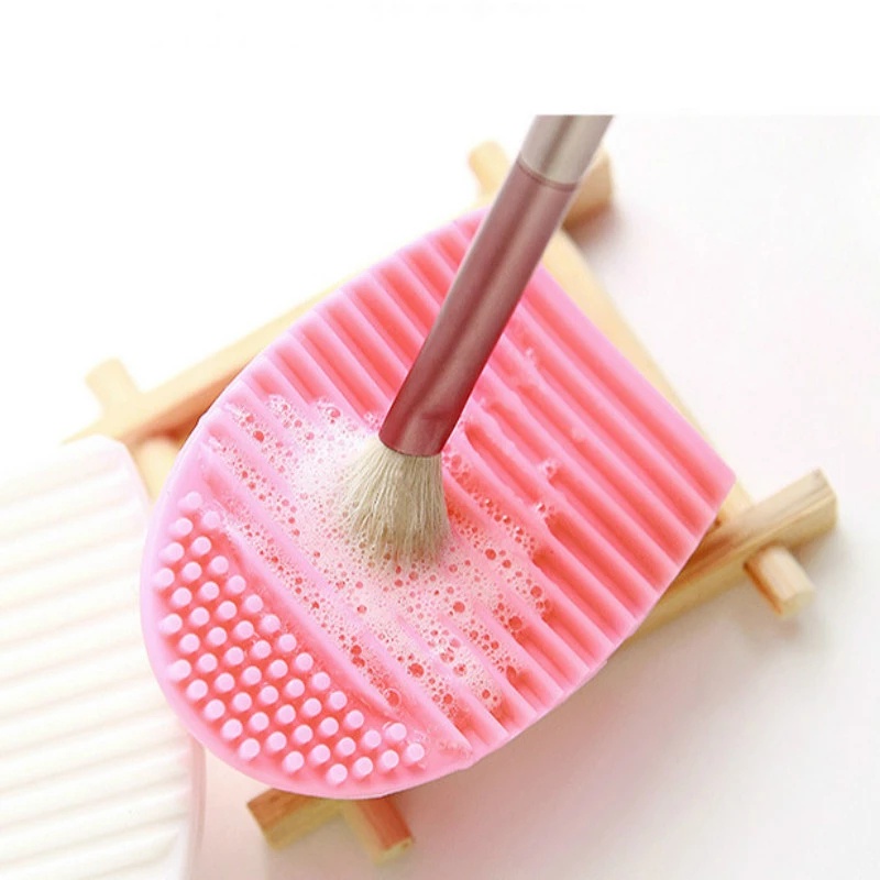 1pc Pad Silikon Pembersih Brush Kosmetik / Makeup 5 Warna