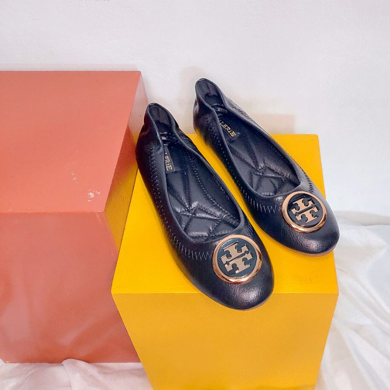 SEPATU KERJA WANITA IMPORT | FLATSHOES HITAM| VALERIE