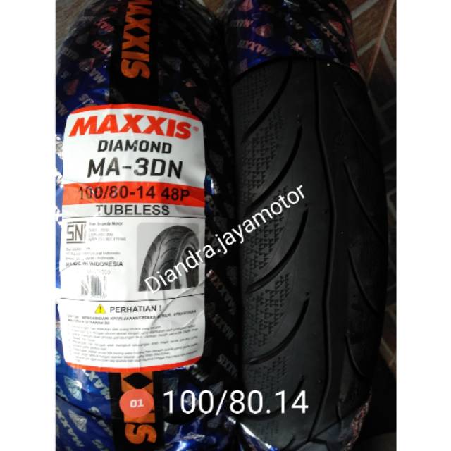 Ban tubles matic maxxis diamond 100/80.14 free pentil for all matic dengan