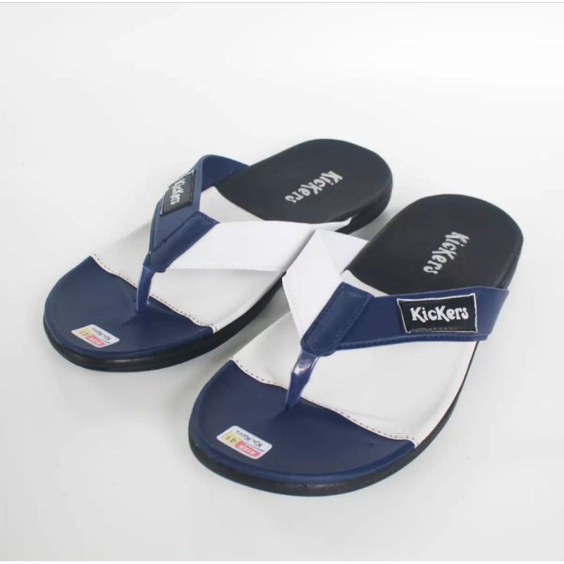 SANDAL JEPIT KICKERS PRIA TERBARU SENDAL JAPIT KOMBINASI 3 WARNA FLAT SELOP SLOP SLIP ON