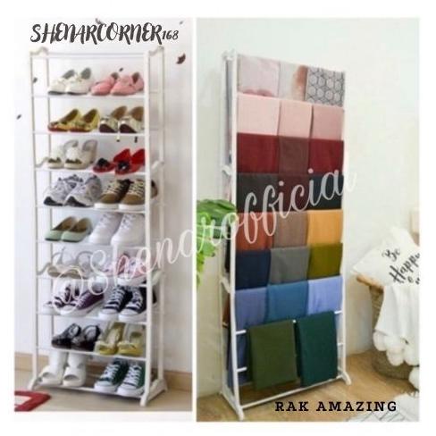 SHENAR AMAZING SHOE RACK/RAK JILBAB/RAK SEPATU/RAK KERUDUNG PORTABLE SERBAGUNA/RAK SUSUN MULTIFUNGSI