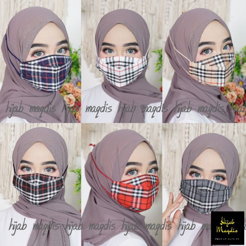 Masker Kain Origami 3D Motif BurBerry