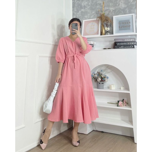 CARMELIA DRESS - DRESS WANITA LENGAN PENDEK