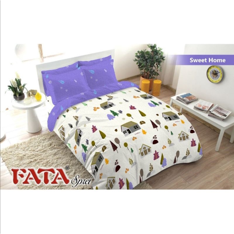 bed cover merek fata 1 set sprei dengan sprei 180x200