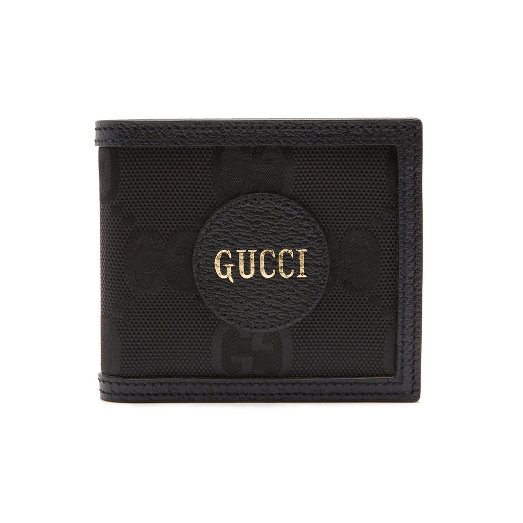 GG Logo Patch GG Bifold Wallet Black 100% Authentic