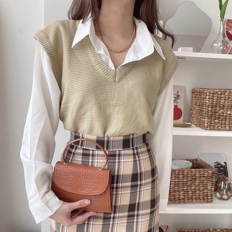 Belleza outlet baju rajut Cardigan rajut atasan wanita Noshie Knit Vest Rompi