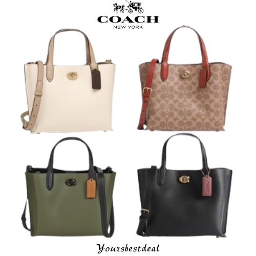 Coach C8561 C8869 C8562 Willow Mini Tote 24 in Signature Canvas Women Handbag Shoulder Crossbody Sling Bag