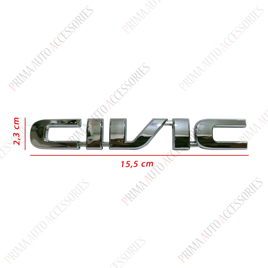 Emblem Mobil Honda (Tulisan) CIVIC 2001 - 2005 Bagasi Chrome