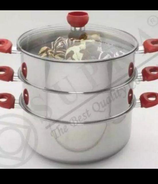 Supra Panci Super Steamer Susun 3 (32cm) Stainless Steel Tebal