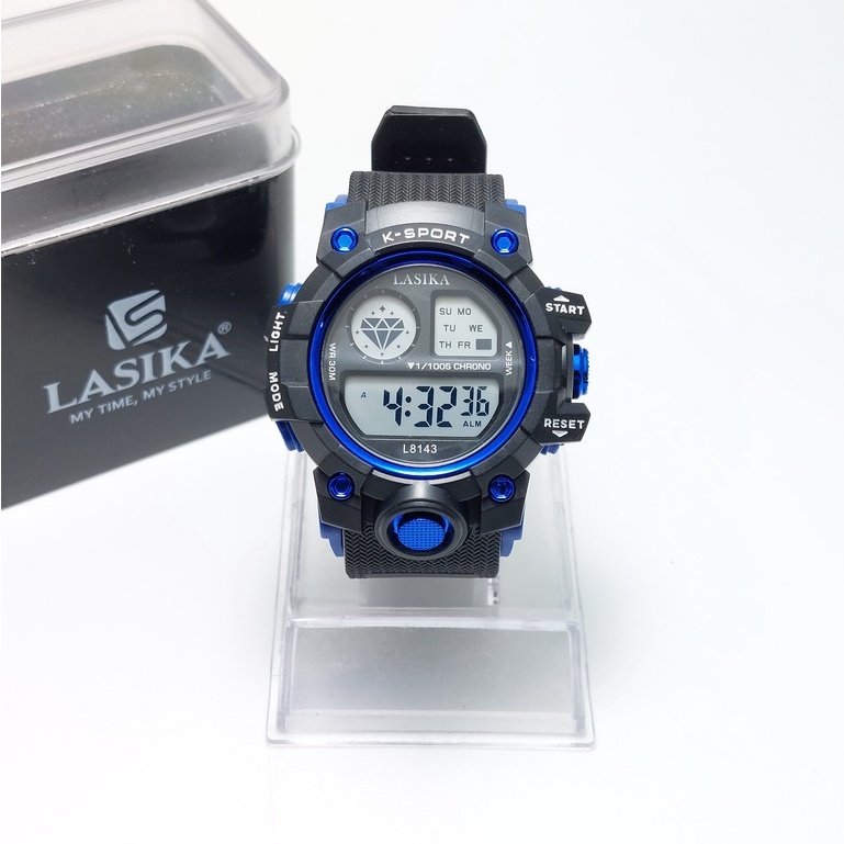 TERBARU! Jam Tangan Digital Diameter 4,5 cm | Jam Tangan Hitam Bulat LASIKA Type 8143