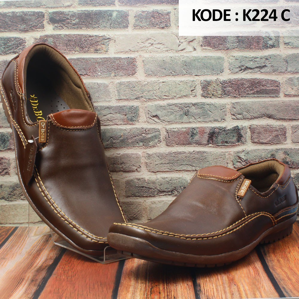 K224 Sepatu  Pria Bahan Kulit  Sapi Asli  Shopee  Indonesia