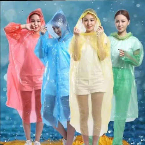 Jas Hujan Sekali Pakai Plastik Ponco Disposable Raincoat Baju