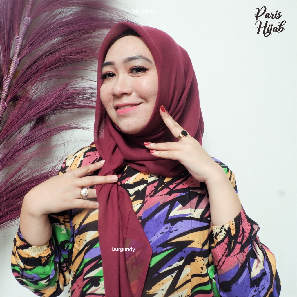 PARIS HIJAB/JILBAB POLOS MURAH / RED / MERAH / BURGUNDY