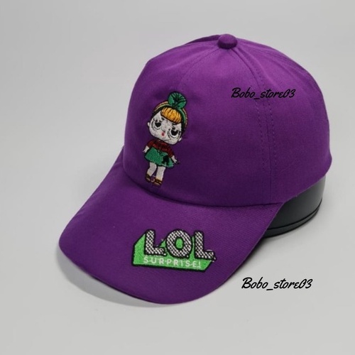 Bobo_store03 Topi Baseball Anak laki laki perempuan Karakter Superhero spiderman Tayo Boboboy hellokitty lol Usia 2 Sampai 8 Tahun Kualitas Terbaik-lol ungu