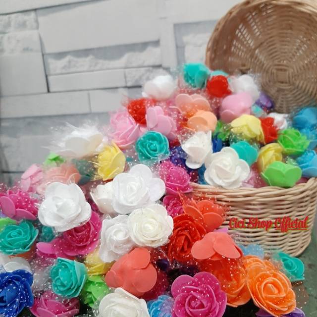 Bunga tile/bunga spons/bunga sponge/bunga/dekor hantaran/bunga mini