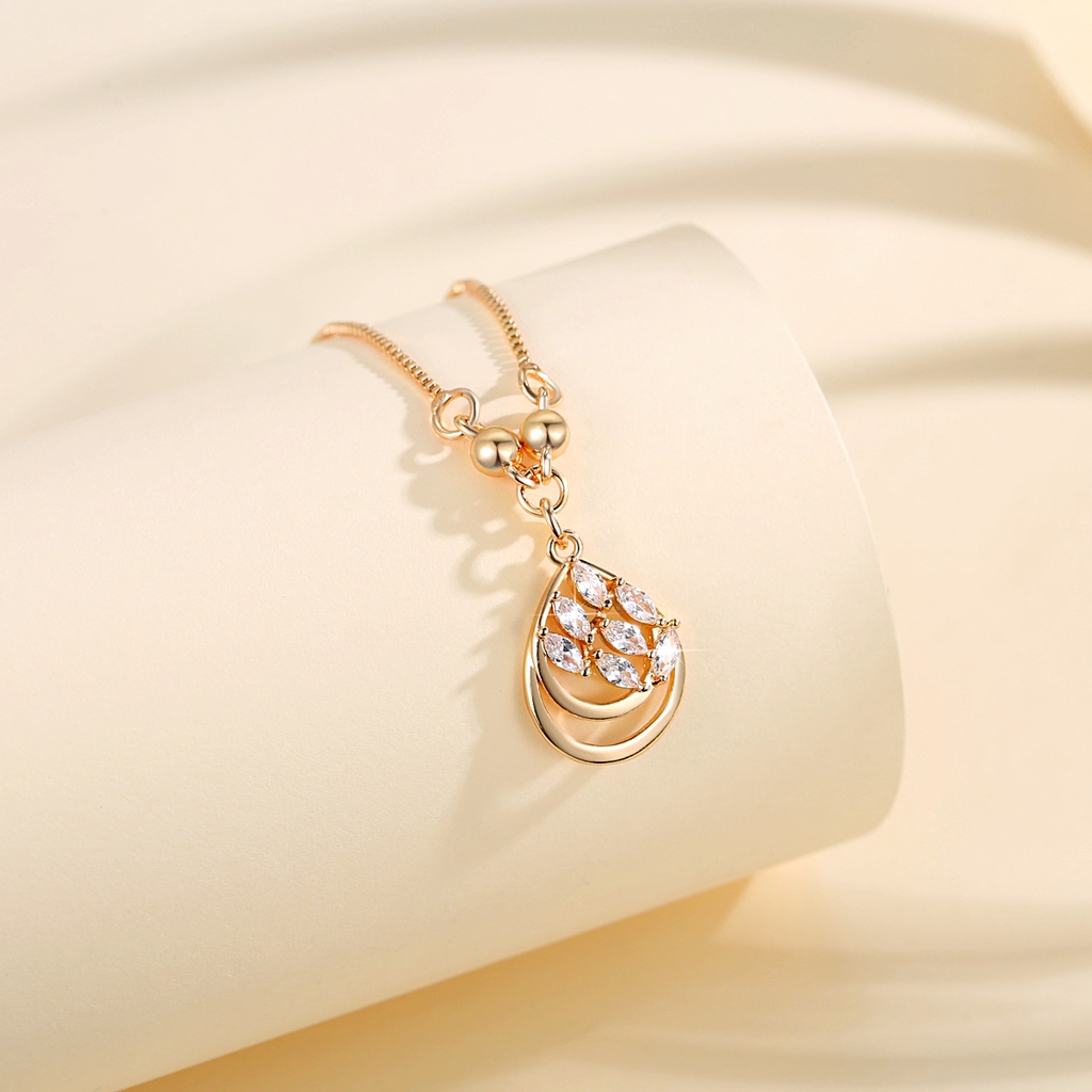Y504【COD】Berlian KalungImitasi Elegan untuk Wanita kalung tetesan air stainless Anti-rust