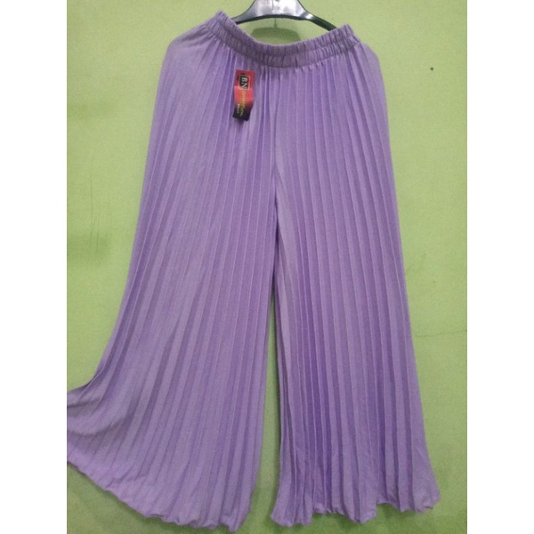 celana kulot plisket lilac dan milo