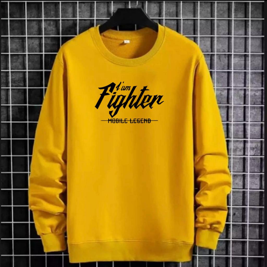 PAKAIAN PRIA/ BAJU PRIA/WANITA UNISEX LENGAN PANJANG TULISAN I AM FIGHTER MOBILE LEGEND /FASHION PRIA/KUALITAS BAJU BAGUS/BAJU MURAH TERLARIS