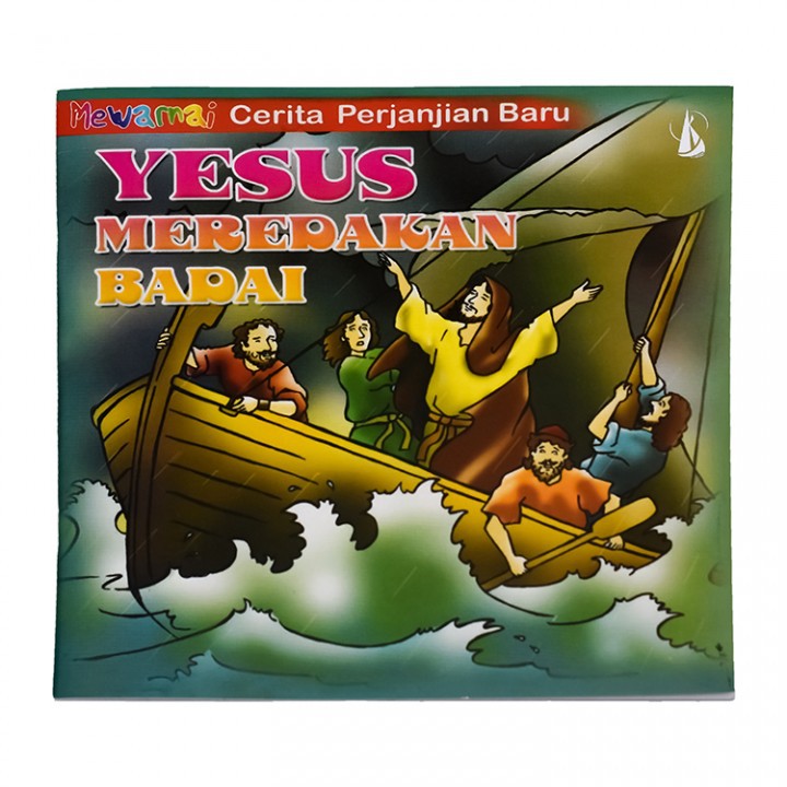 Buku Rohani Anak Mewarnai - Yesus Meredakan Badai -Buku Anak - Buku Cerita Yesus