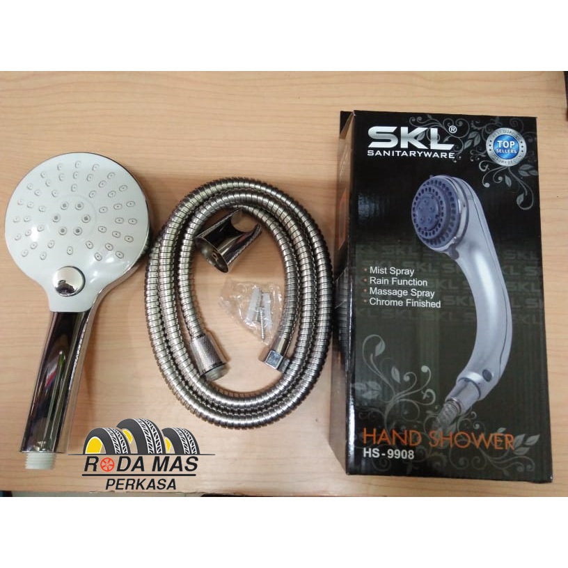 Shower Mandi Hand Sower Set Handshower Tombol Stel Air On/Off SKL 9908 RMP