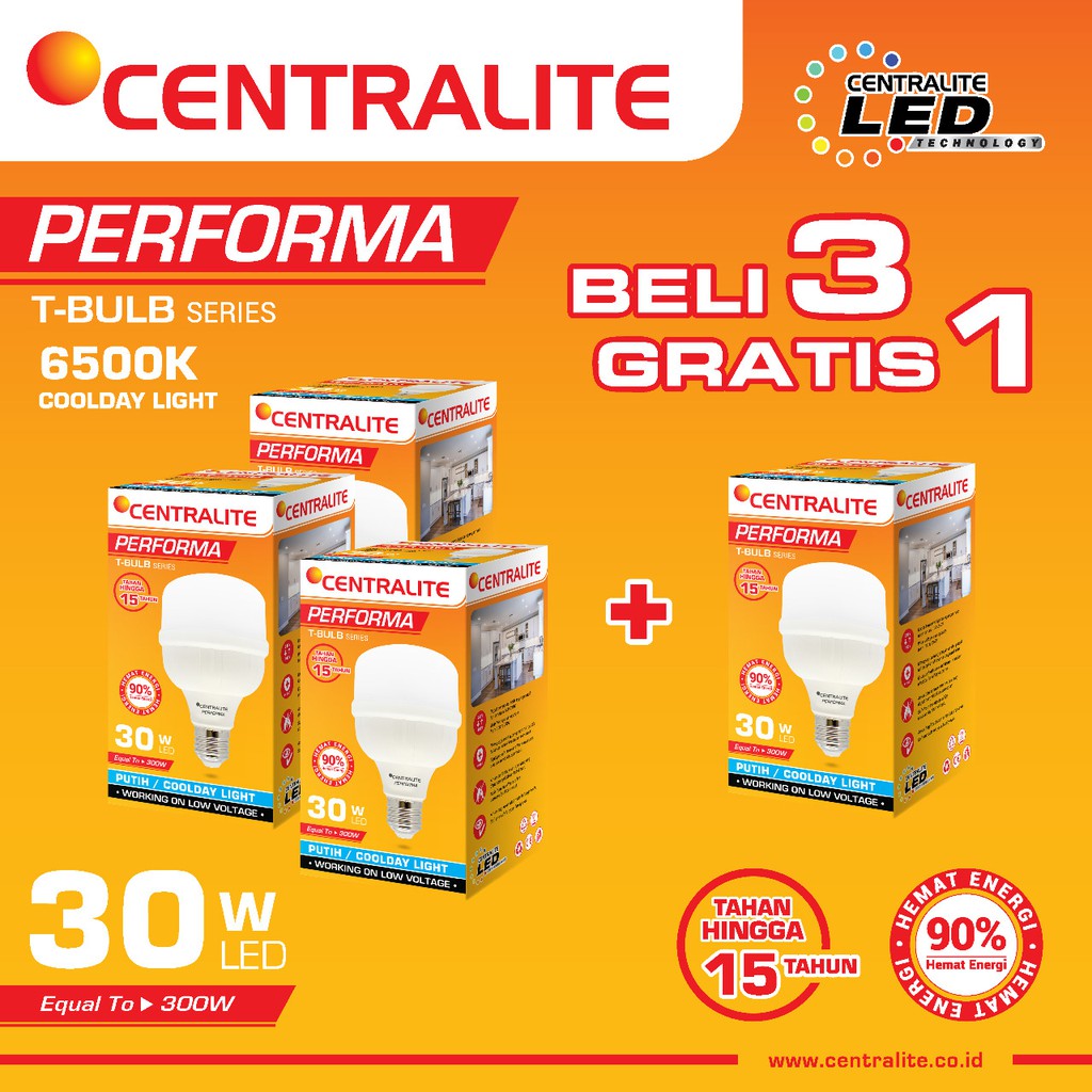 Paket 30W CD Isi 4 Pcs CTL Performa Lampu Led Capsule 30W CD Putih / Paket Bundling Lampu Led