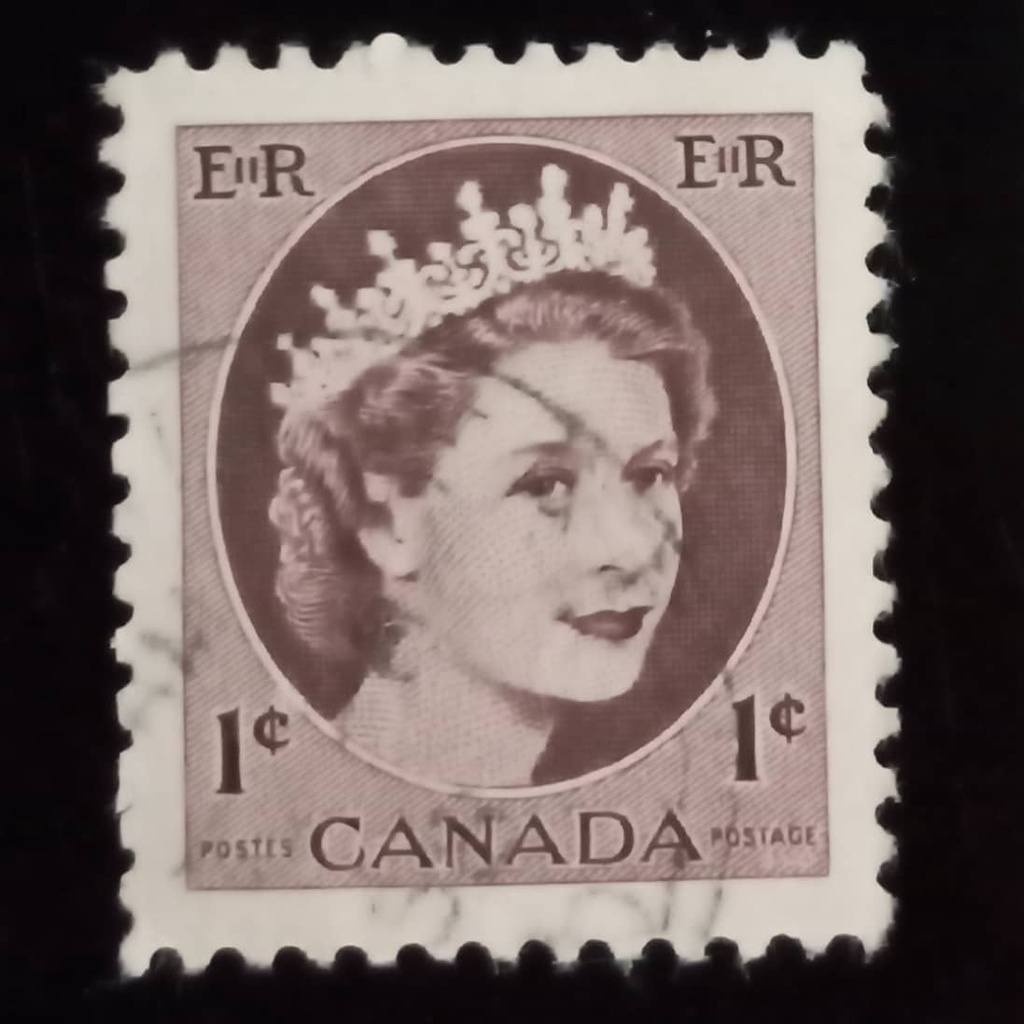 Perangko Canada/ Kanada 1 Cent Tahun 1954 Ratu Elizabeth II