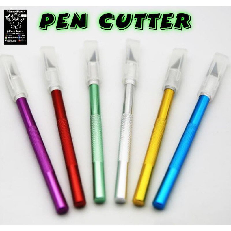 

New PEN CUTTER + 5PCS REFFIL WARNA / PISAU UKIR SENI STAINLESS STEEL ENGRAVING CARVING HOBBY CRAFT