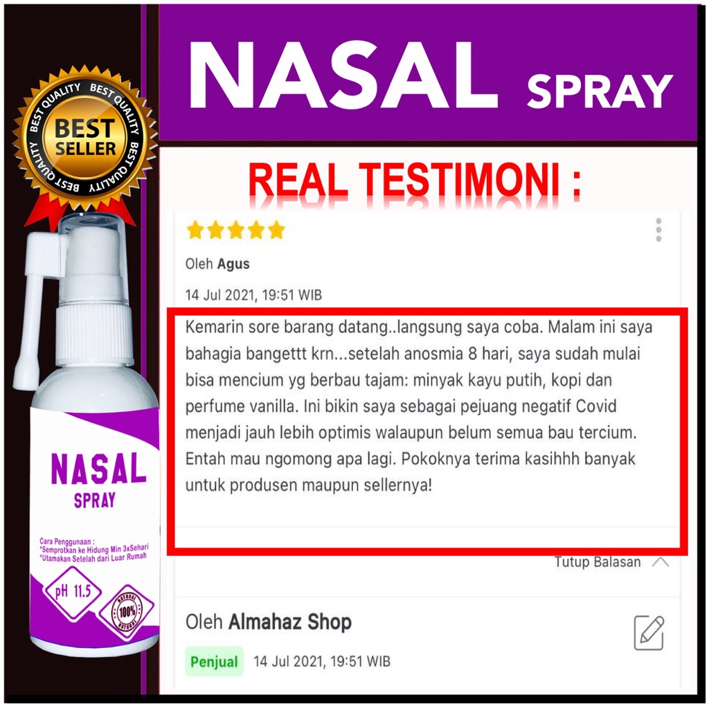 Nasal Spray Anosmia Semprot Hidung Dewasa Anak Balita Anti Virus BAkteri