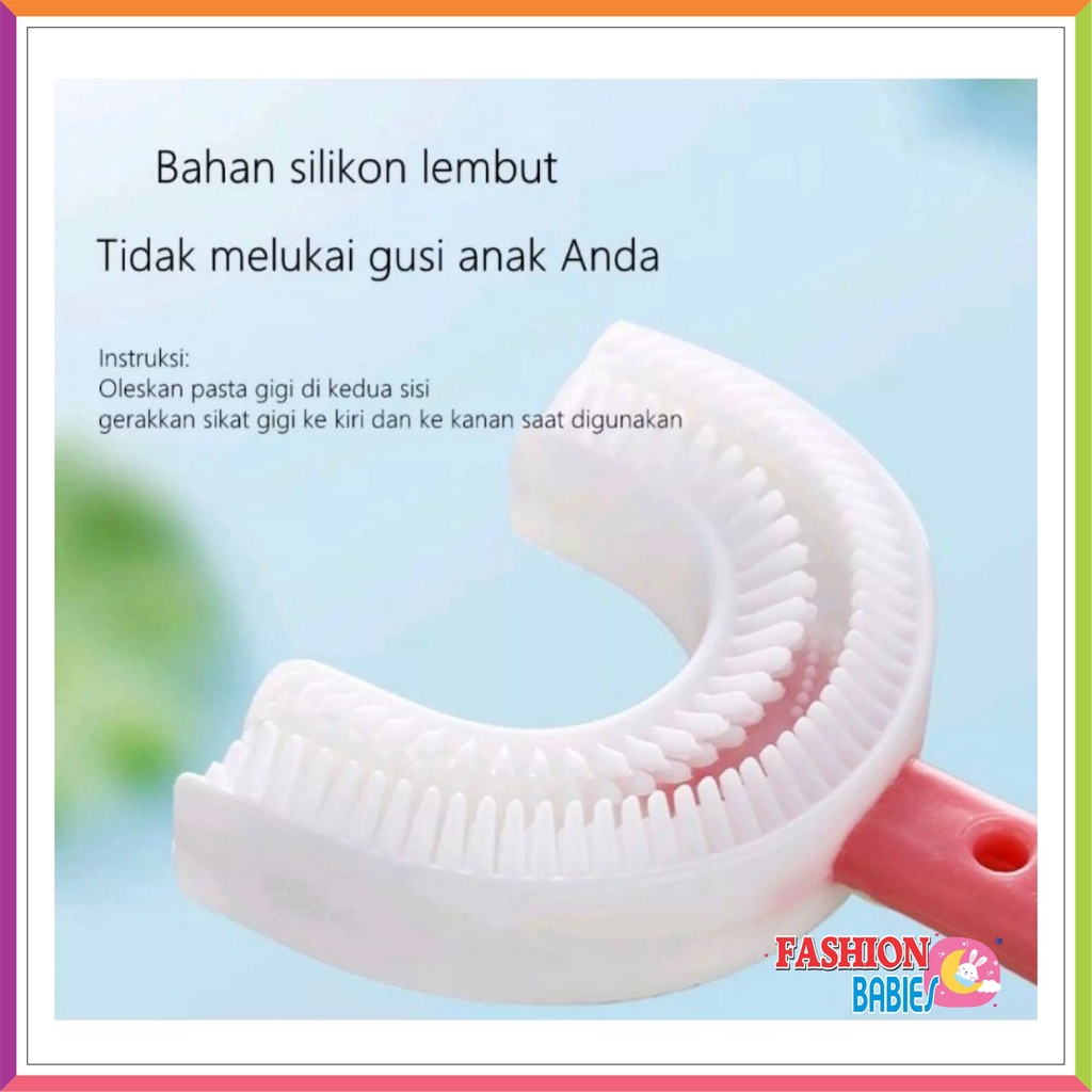 ❤ FashionBabies ❤ SIKAT GIGI ANAK BENTUK U SILIKON / TRAINING TOOTHBRUSH / SIKAT GIGI SILIKON