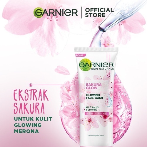 Garnier Sakura Glow Glowing Face Wash Foam / Garnier Sakiura Glow Hyaluron Foam / Garnier Sakura Glow Hyaluron Super Whip / Garnier Sakura White Pinkish Glow Whip Foam / Garnier Pencuci Muka