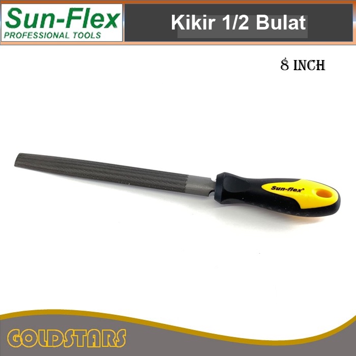 Kikir 1/2 Bulat 8 inch Sun-Flex Kikir Halus