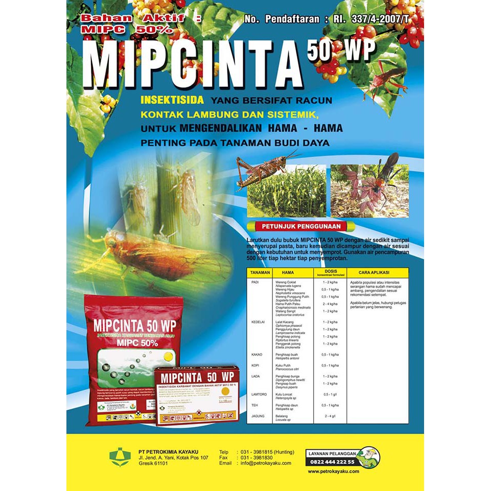 Insektisida Mipcinta 50 wp 100 GR  Bahan Aktif MIPC basmi Semut Hama walang sangit Wereng