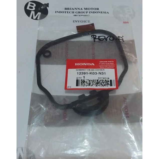 GASKET HEAD COVER REVO FI ORI HONDA 12391 K03 N31